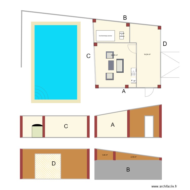 garage perso. Plan de 12 pièces et 95 m2