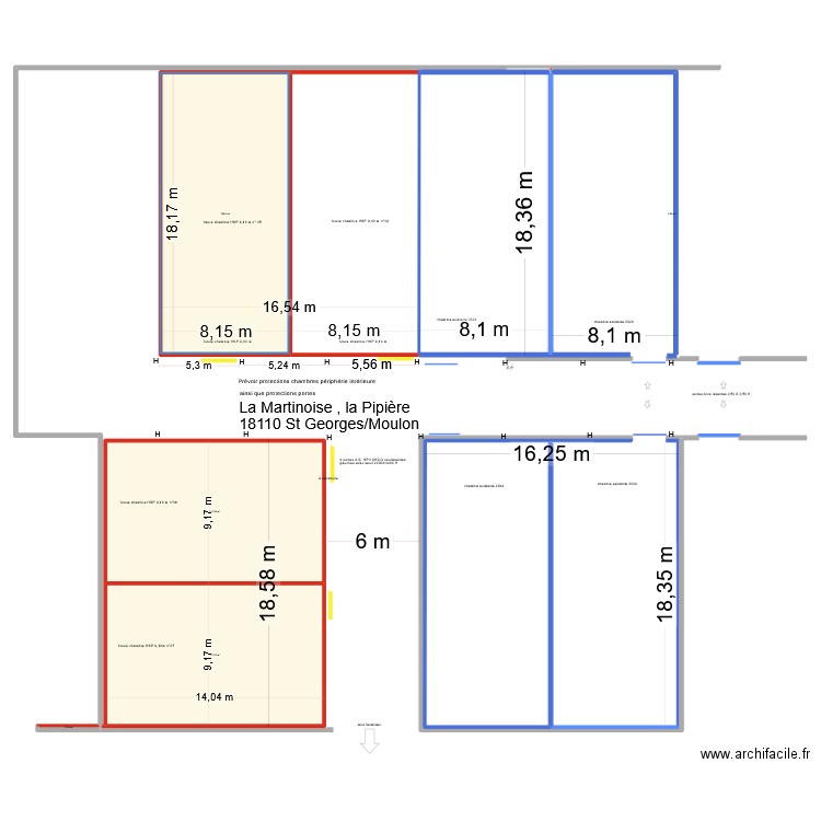 la Martinoise. Plan de 3 pièces et 263 m2