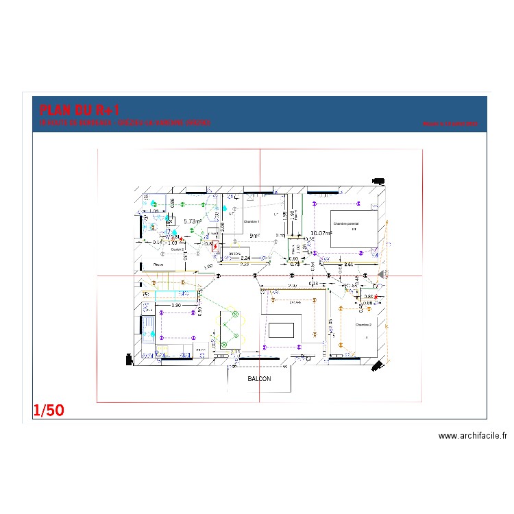 grenier en couleur. Plan de 0 pièce et 0 m2
