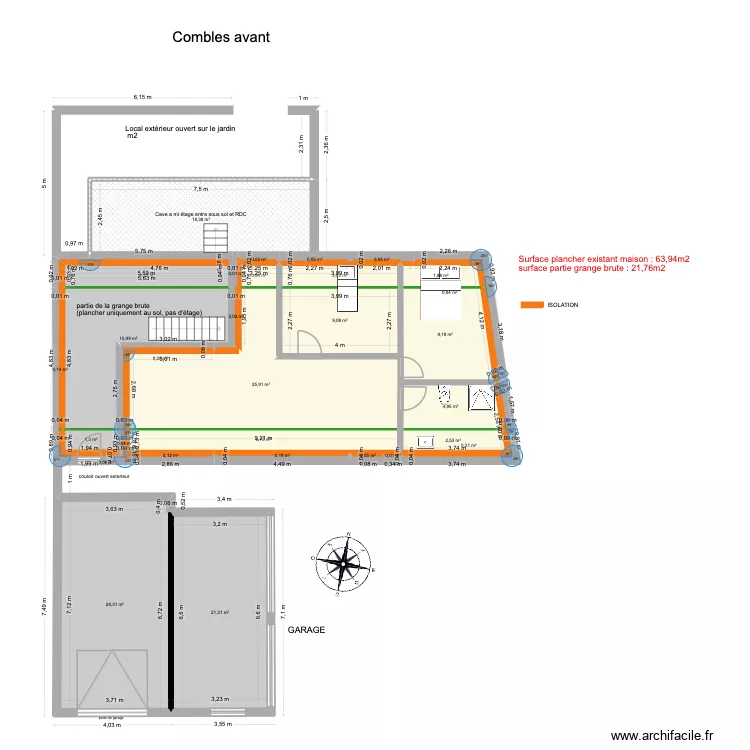 GISY combleAPRESS. Plan de 30  et 153 m²