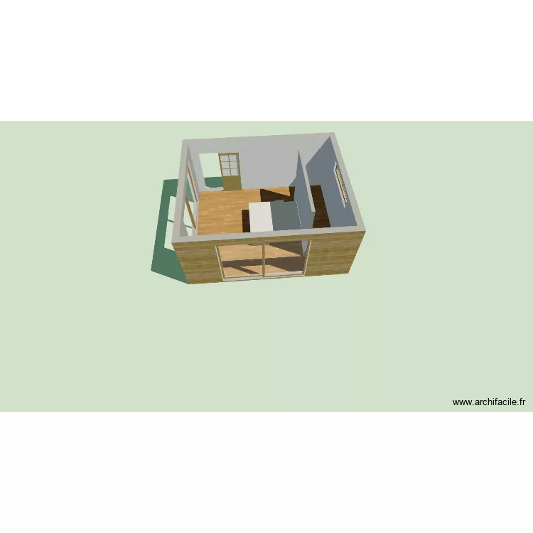 peter et gina. Plan de 1 Pièce et 25 m²