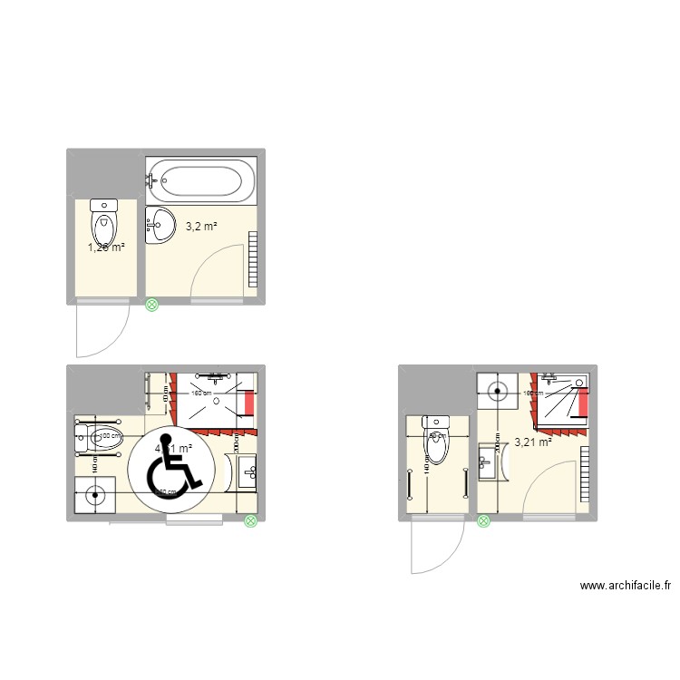 salle de bain pivert 2. Plan de 8 pièces et 15 m2