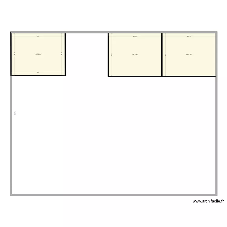 magasin rondeau. Plan de 3  et 59 m²