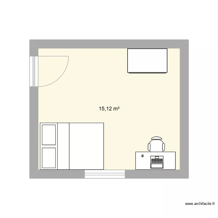 Chambre. Plan de 1 et 15 m² Chambre. Plan de 1 et 15 m²