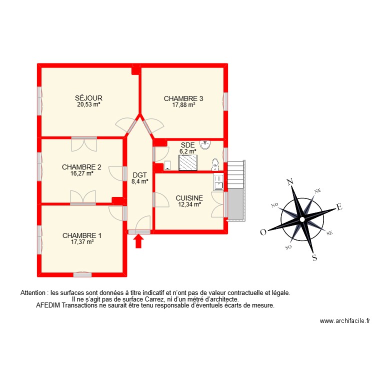 BI 27302. Plan de 18 pièces et 146 m2