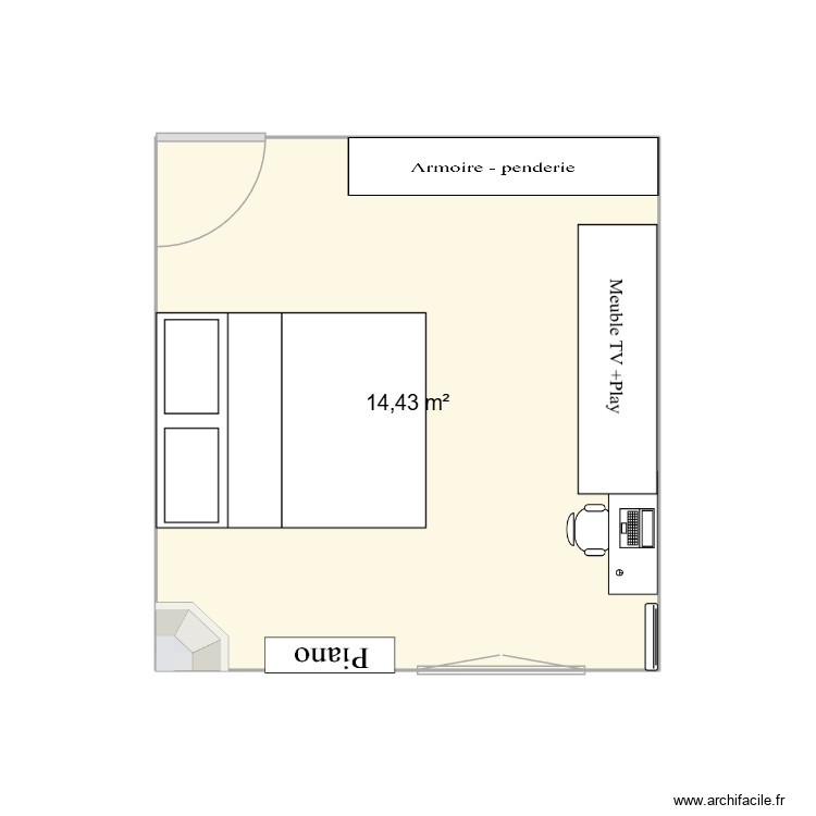 Chambre croupie version 2. Plan de 0 pièce et 0 m2