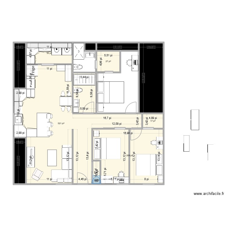 615-version2026 walk-in. Plan de 11 pièces et 94 m2
