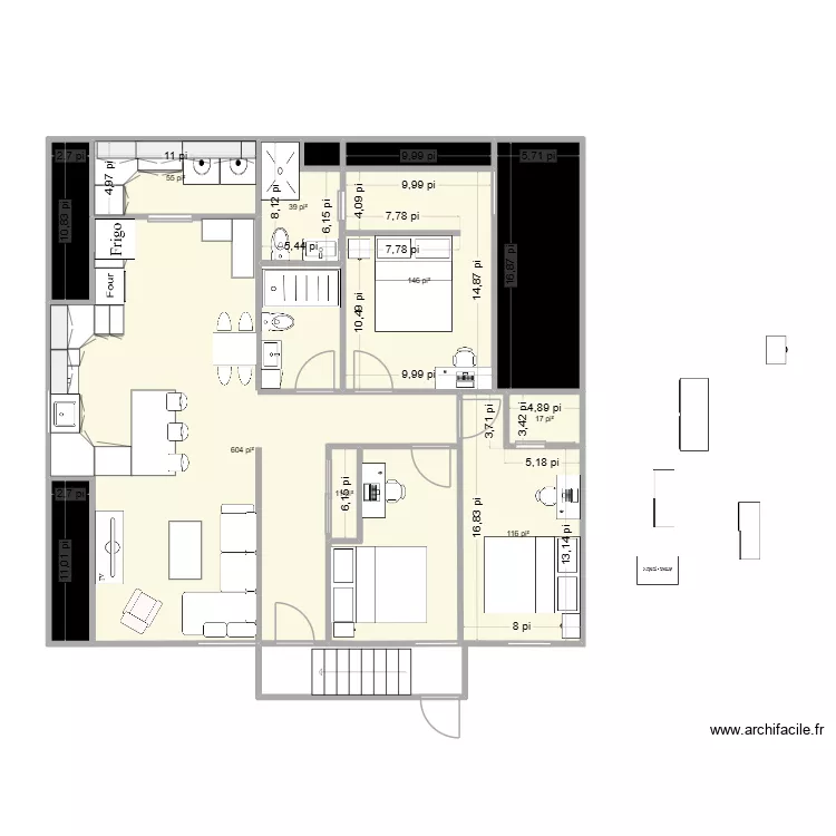 615-version2026 walk-in. Plan de 12 pièces et 108 m² 615-version2026 walk-in. Plan de 12 pièces et 108 m²