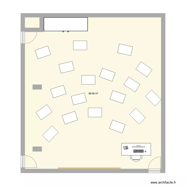 abcd. Plan de 1 Pièce et 89 m²