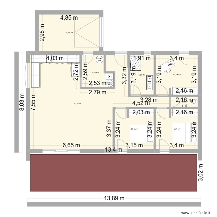 Lisa. Plan de 8 pièces et 111 m2
