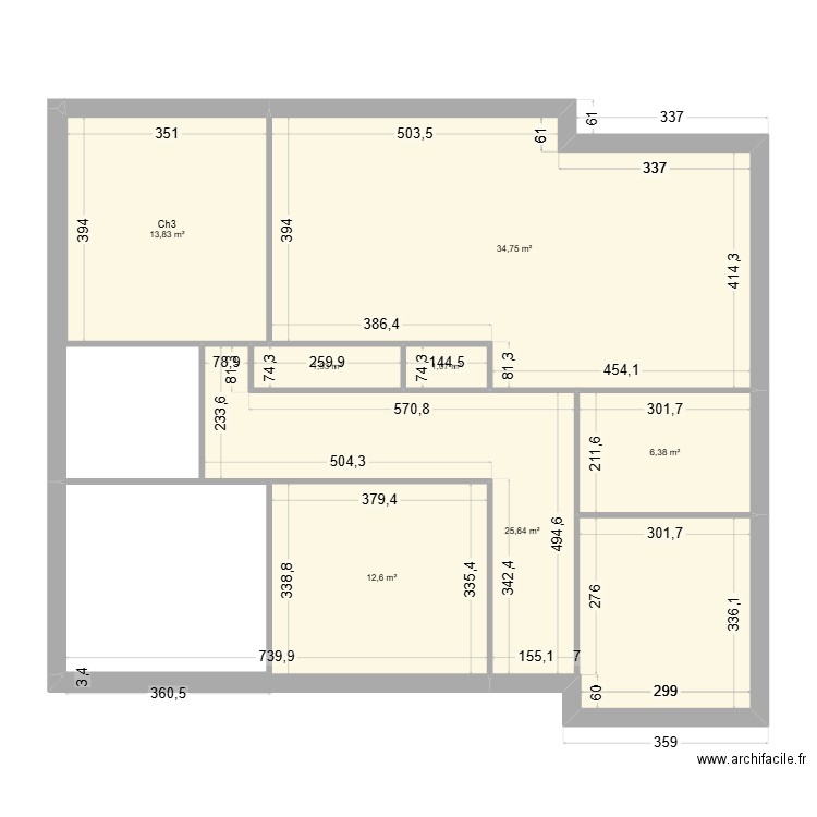 Maison 2. Plan de 7 pièces et 96 m2