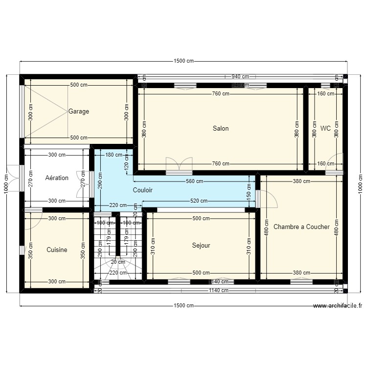 Plan de Terrain 10mx15m Client 49 69 21 40. Plan de 11 pièces et 126 m2