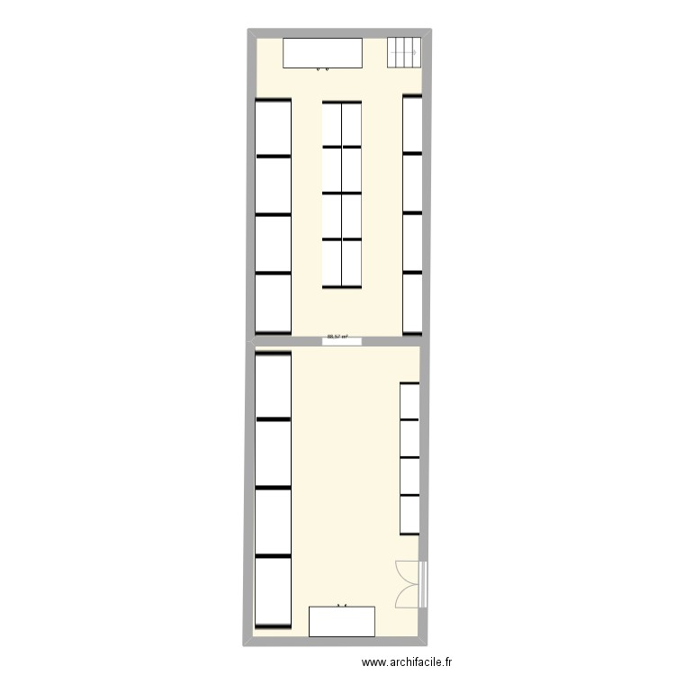 2 eme etage. Plan de 1 pièce et 89 m2