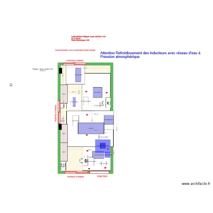 Fatigue sous cellule 2 sous air v2. Plan de 1 pièce et 58 m2