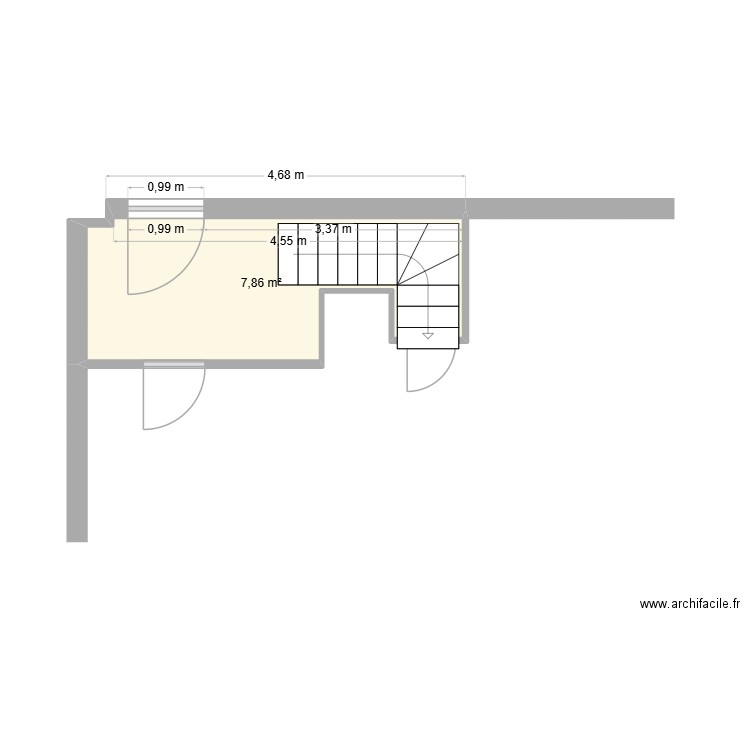 BAS essais 1. Plan de 1 pièce et 8 m2