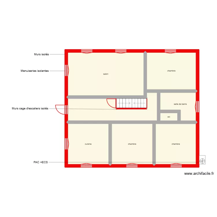 FERNANDEZ KANOUN &eacute;tape 2. Plan de 8 Pièces et 96 m²