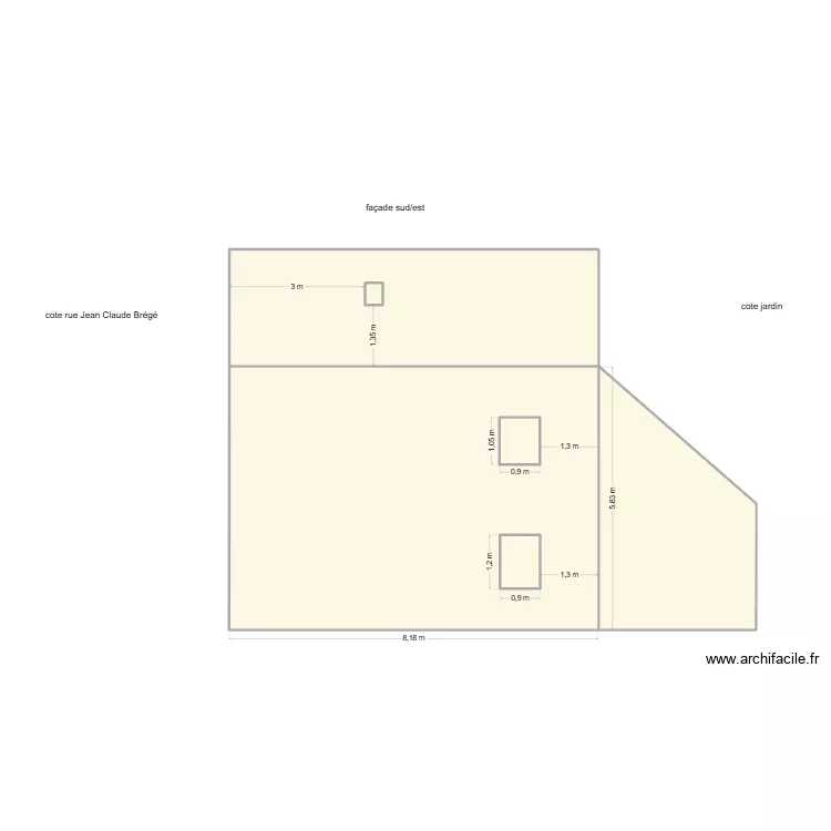 plan fa&ccedil;ade nord. Plan de 