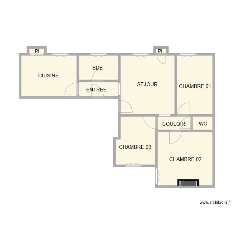 PLAN ETAGE DROITE AM BON ENFANT. Plan de 12 pièces et 37 m2