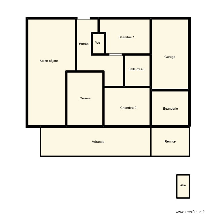 Challans bonte. Plan de 12 pièces et 63 m2