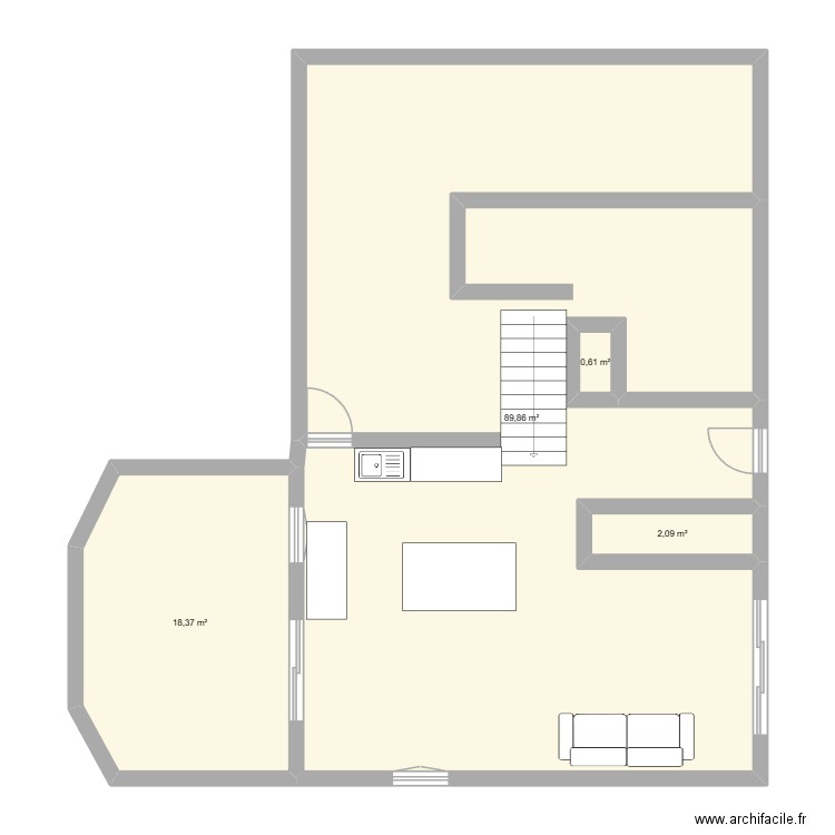 Plan Limas cuisine 1. Plan de 4 pièces et 111 m2