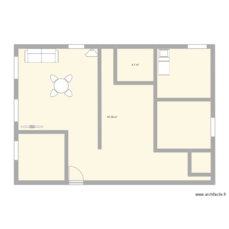Madisan MTNED. Plan de 2 pièces et 92 m2