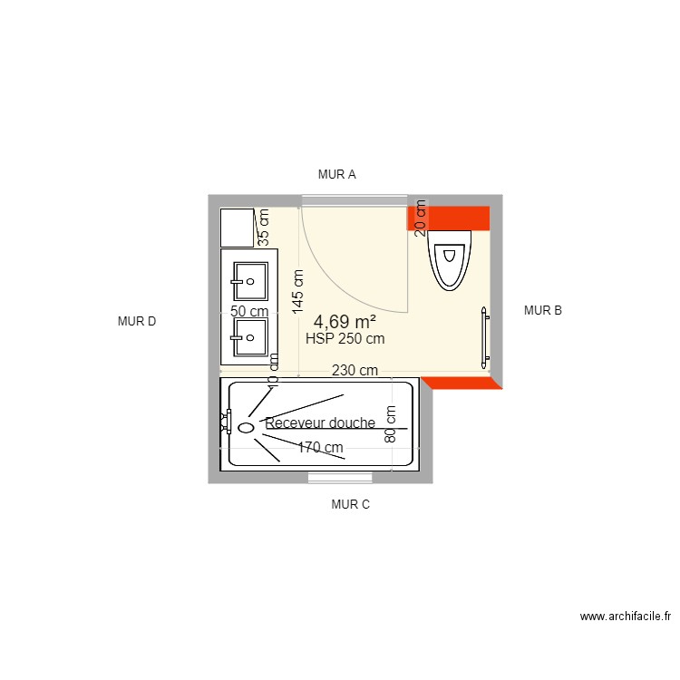 Saint leger des bois BEUZVAL2. Plan de 1 pièce et 5 m2