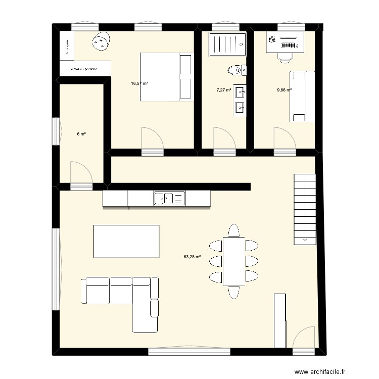 Maison Anticosti. Plan de 5 pièces et 103 m2