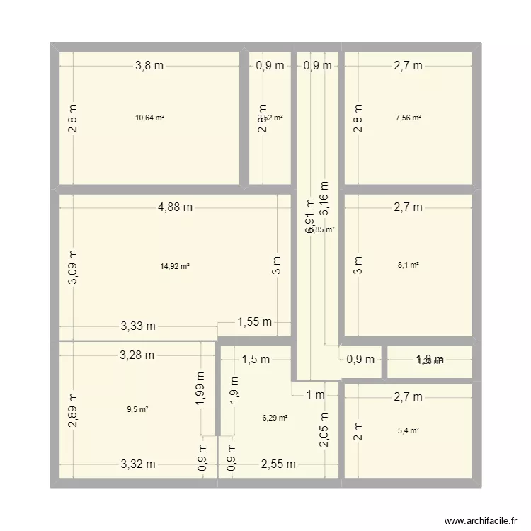 Maison des Mackes. Plan de 10  et 73 m²