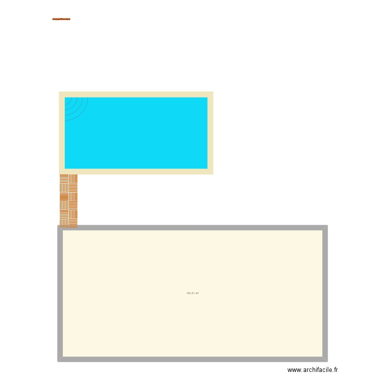 jardin. Plan de 1 pièce et 104 m2