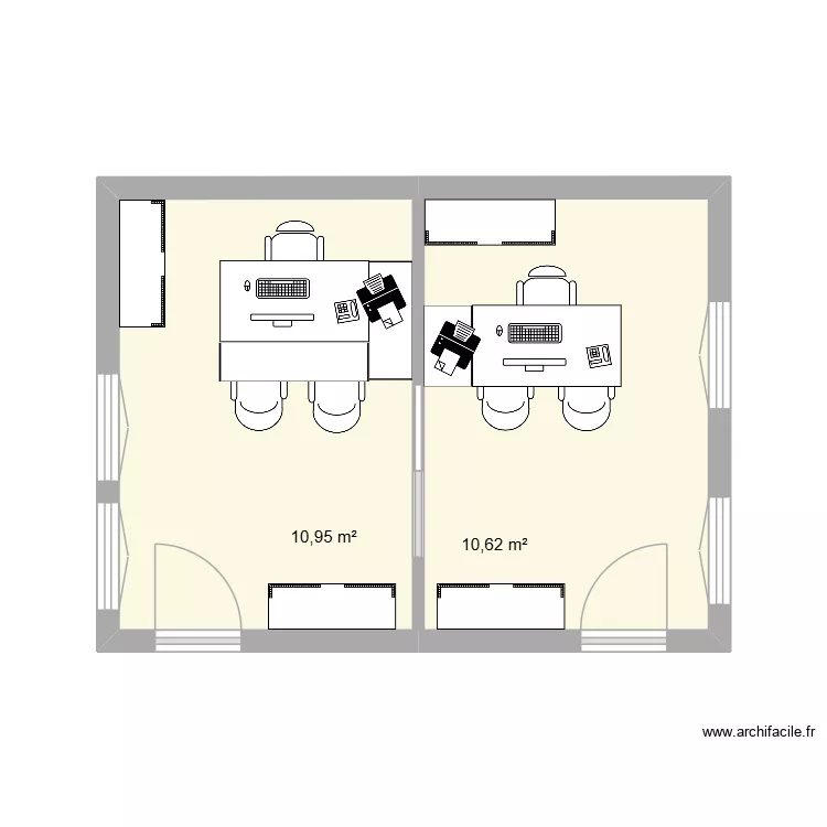 1234. Plan de 2  et 22 m²