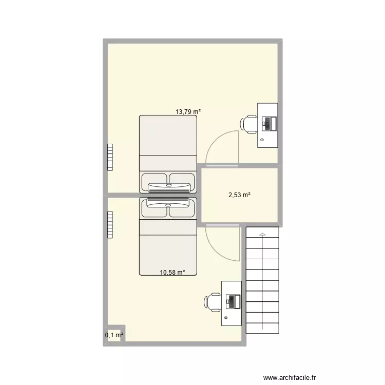 N+2. Plan de 4 Pièces et 27 m² N+2. Plan de 4 Pièces et 27 m²