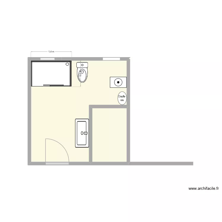 Salle de bain Fosse. Plan de 2  et 11 m²