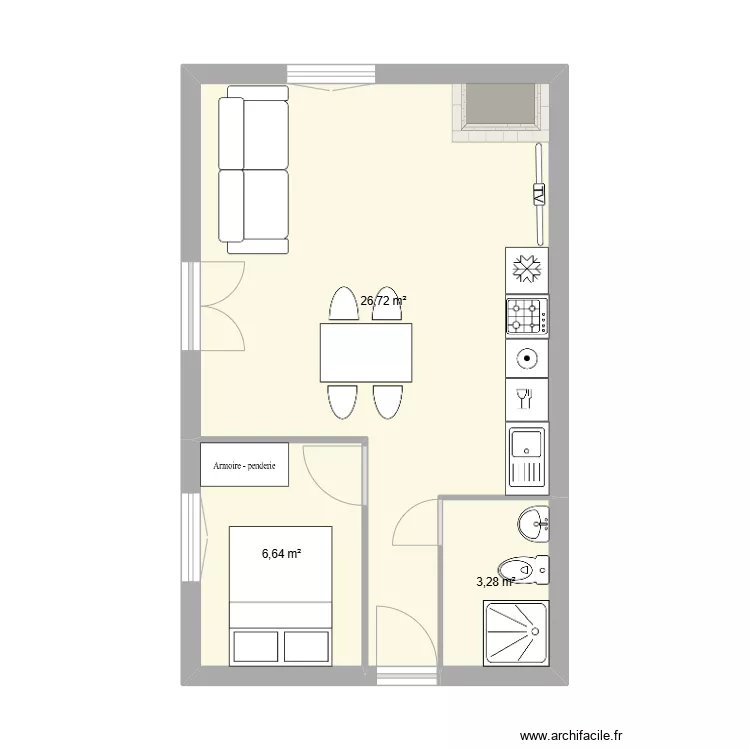 T2 la rochette. Plan de 