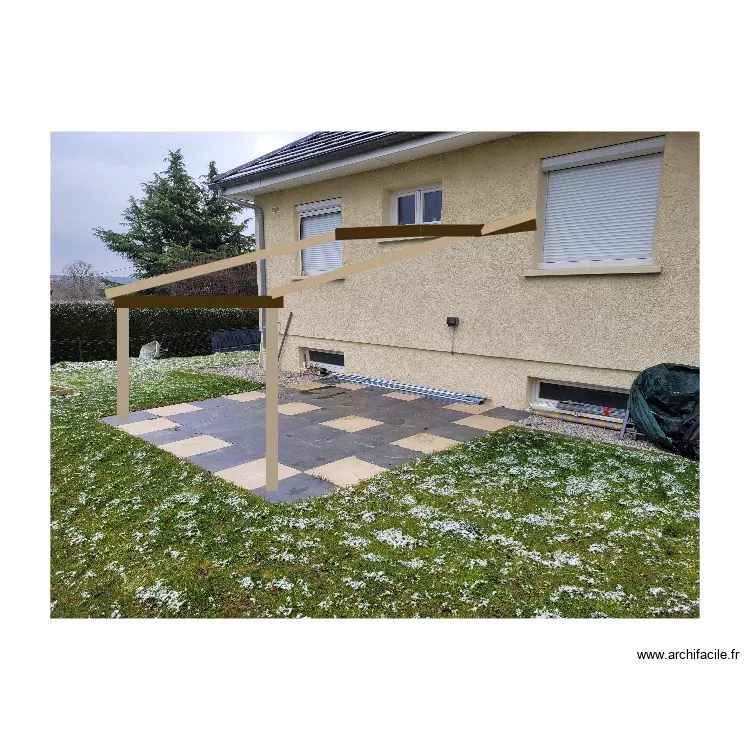 pergola terrasse arriere. Plan de 