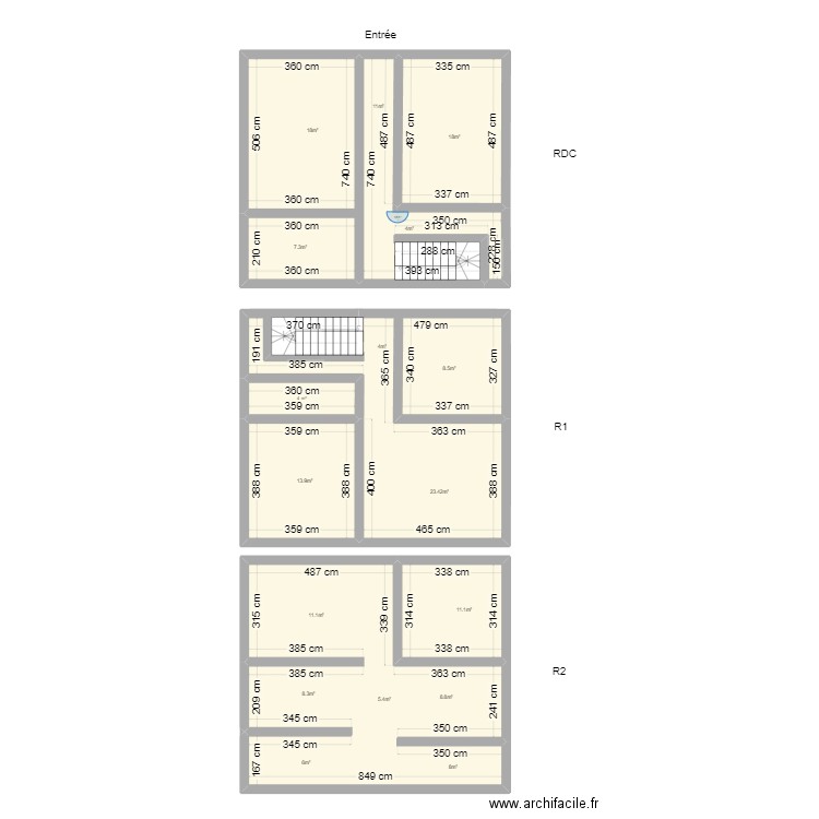 plan d'un pavillon. Plan de 0 pièce et 0 m2