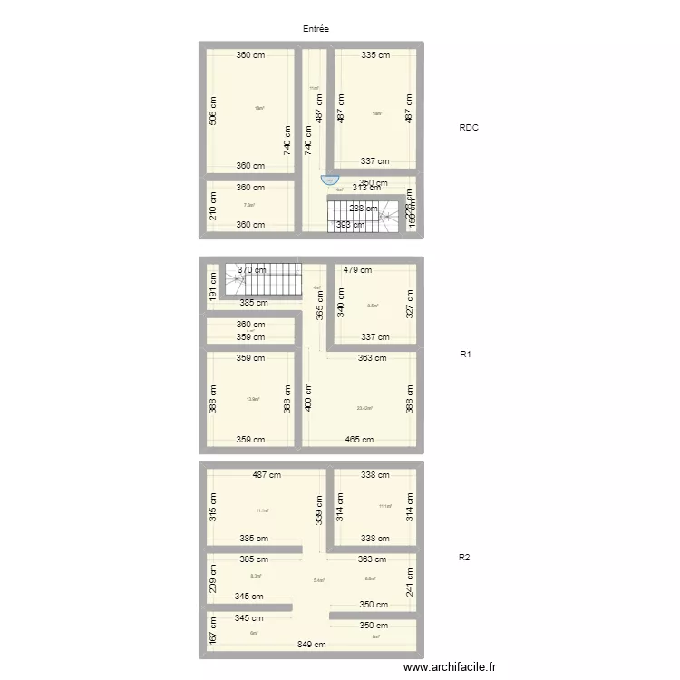 plan d'un pavillon. Plan de 