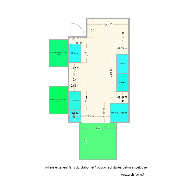 fin cabanon. Plan de 10  et 24 m²