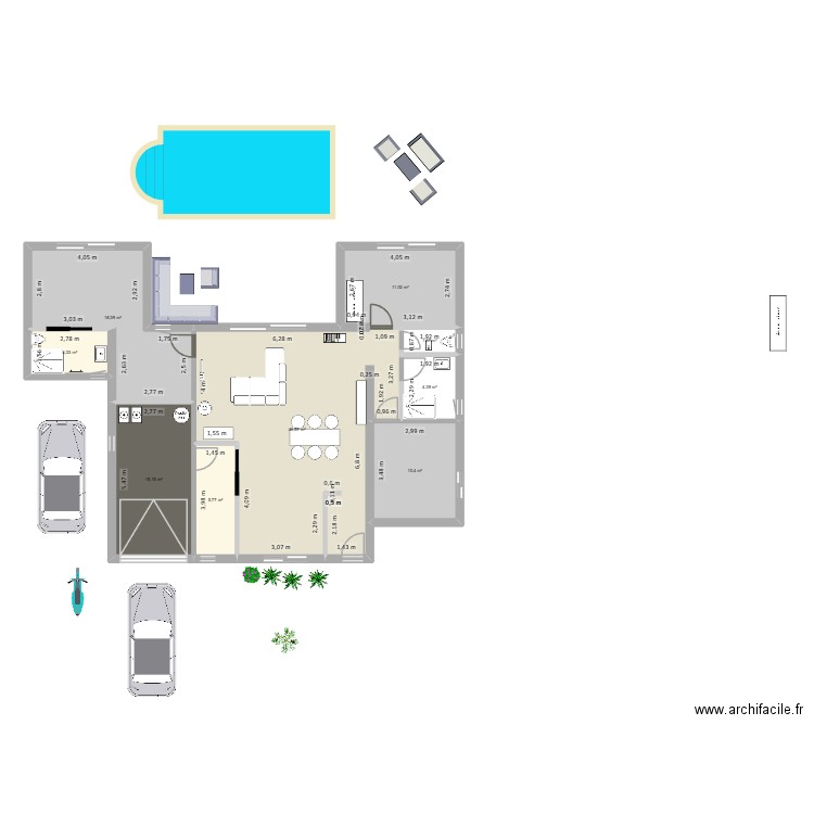 TAHITI SUD SEB ET FLO. Plan de 9 pièces et 118 m2