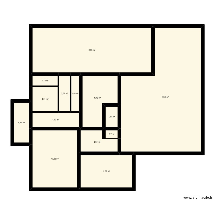 JEAN  pas du b. Plan de 14 pièces et 156 m2