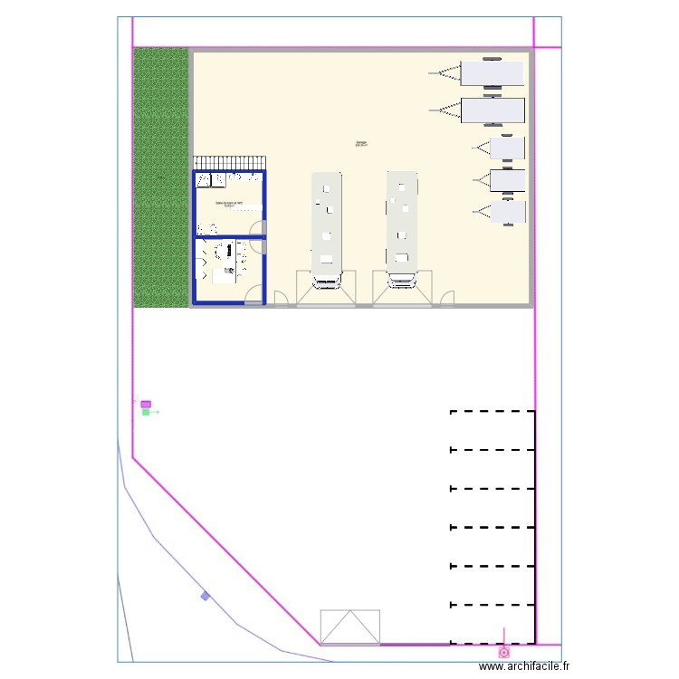 Depot Bretteville. Plan de 3 pièces et 330 m2