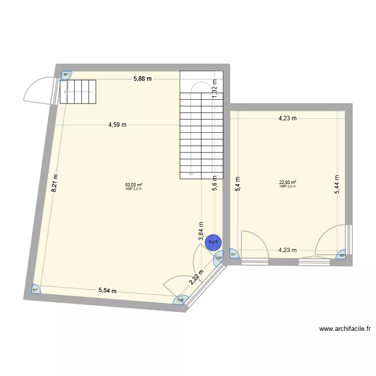 RDC MAISON 2026. Plan de 2  et 76 m²