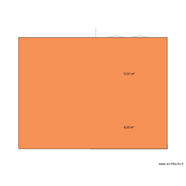 extension 1. Plan de 2 pièces et 19 m2