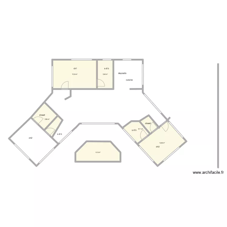 maison f 6. Plan de 