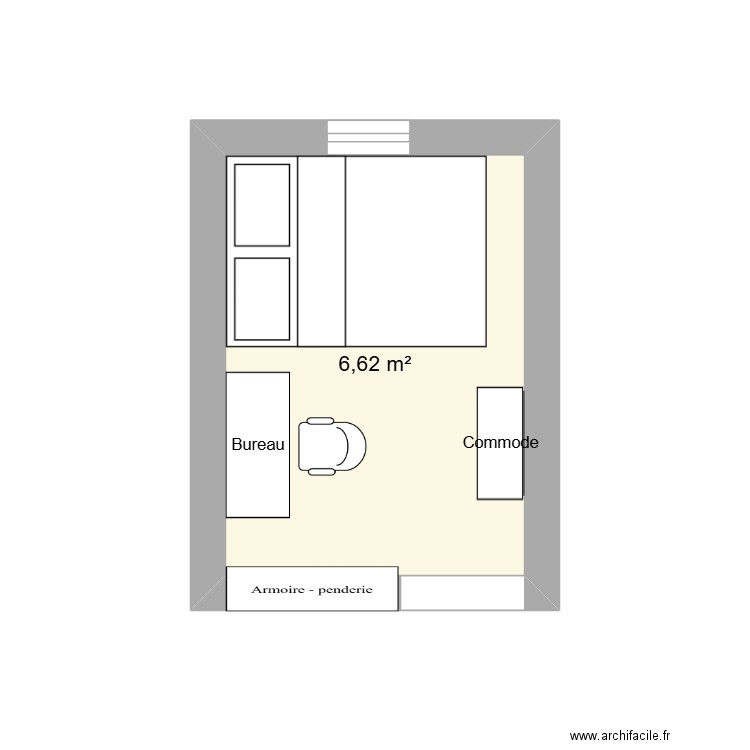 Chambre 1. Plan de 1 pièce et 7 m2