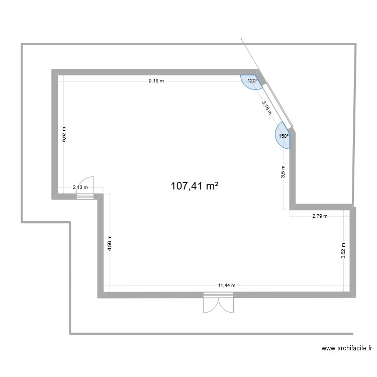 19 boucles des haies Thionville. Plan de 1 pièce et 107 m2