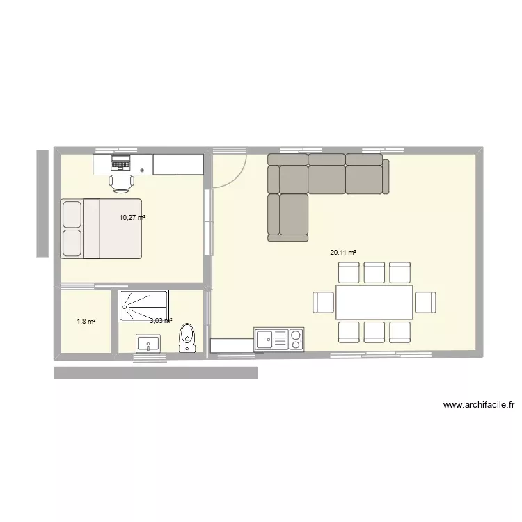 PIETS BIS. Plan de 4 Pièces et 44 m² PIETS BIS. Plan de 4 Pièces et 44 m²