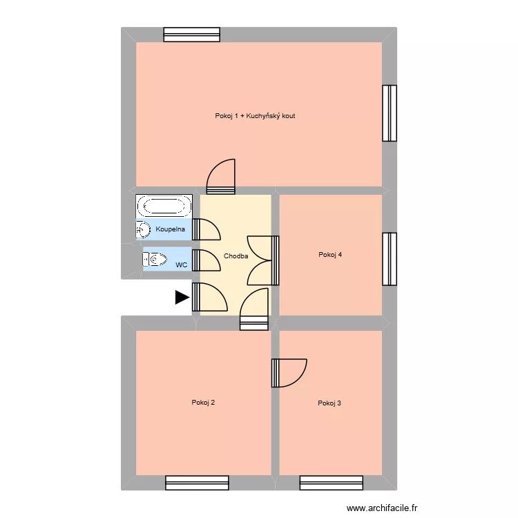 Marxova 385, byt 8. Plan de 12  et 201 m²
