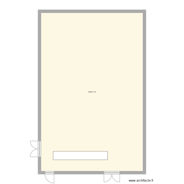 salle 18ans. Plan de 1 pièce et 126 m2