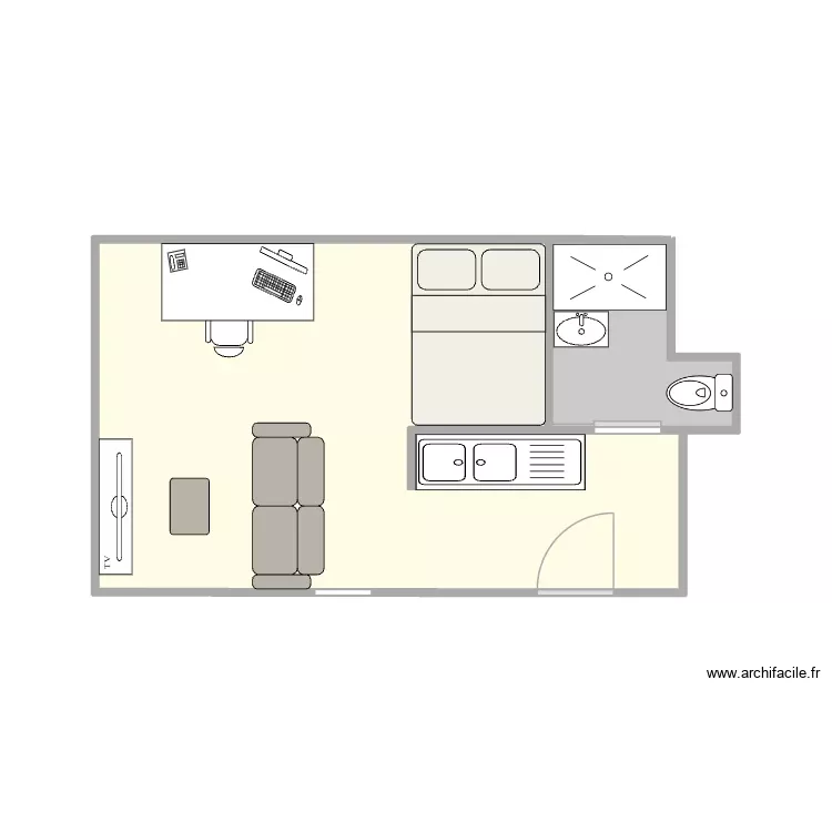 APPARTEMENT PLAN2. Plan de 2 Pièces et 22 m²