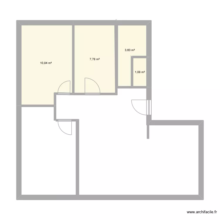 appartement en cours. Plan de 4 et 23 m² appartement en cours. Plan de 4 et 23 m²